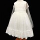 Girls Ivory Floral Lace Organza Dress with Cape