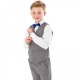 Boys Light Grey 4 Piece Shorts Suit with Bow Tie