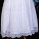 Girls White Floral Lace Dress with Peach Satin Sash