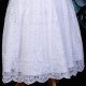 Girls White Floral Lace Dress with Silver Satin Sash