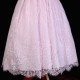 Girls Pink Fringe Lace Dress with White Satin Sash