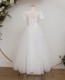 White Leaf Tulle Communion Dress - Clover by Millie Grace