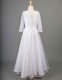White Lace & Organza Communion Dress - Coleen by Millie Grace
