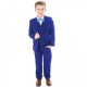 Boys Electric Blue 5 Piece Slim Fit Bow Tie Suit