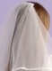 Girls Ivory Two Tier Satin Edge Veil - Emily P101A by Peridot