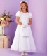 White Lace Organza Holy Communion Dress - Caitlin P264 by Peridot