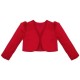 Girls Ivory Diamante Organza Dress with Red Bolero Jacket