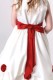 Girls Red & Ivory Rose Satin Tulle Dress