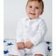Baby Boys White Check 4 Piece Satin Christening Suit