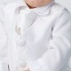 Baby Boys White Check 4 Piece Satin Christening Suit