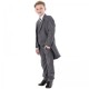 Boys Grey 5 Piece Slim Fit Tail Jacket Suit