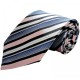 Boys Blue & Pink Striped Satin Full Tie