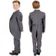 Boys Grey & Pink 8 Piece Slim Fit Tail Jacket Suit
