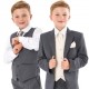 Boys Grey & Ivory Deluxe Swirl 8 Piece Tail Suit