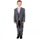 Boys Grey & Lilac Swirl 8 Piece Slim Fit Tail Jacket Suit