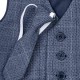 Boys Navy Check Barleycorn Tweed Waistcoat & Tie