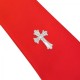 Boys Red Communion Tie with Silver Cross