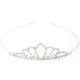 Girls Crystal Tapered Leaf Silver Plated Tiara
