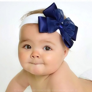 baby navy white christening headband with large satin organza bow wedding baby navy white christening headband with large satin organza bow wedding