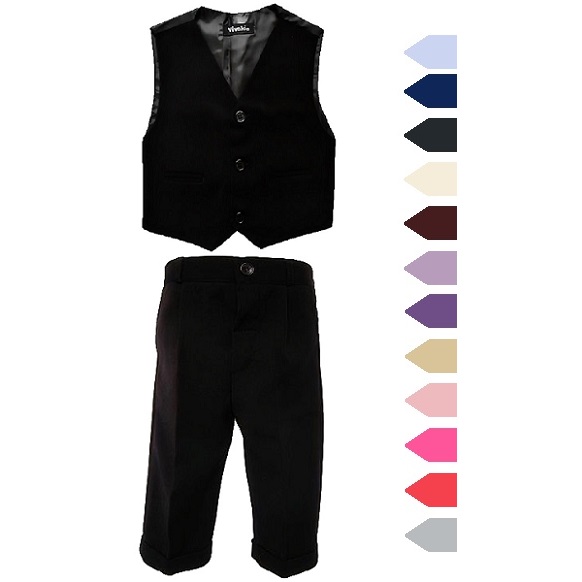 Baby Boys Black 3 Piece Classic Suit Pageboy Wedding Formal Occasion