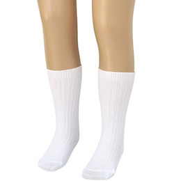 Boys White Ribbed 3/4 Length Formal Socks