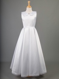 White Mikado Communion Dress - Columbia by Millie Grace