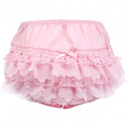 Baby Girls Pink Bell Lace Cotton Knickers