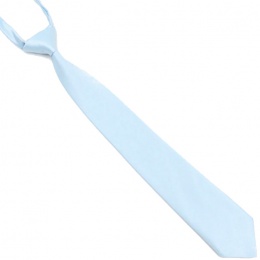 Boys Ice Blue Silk Effect Adjustable Skinny Tie