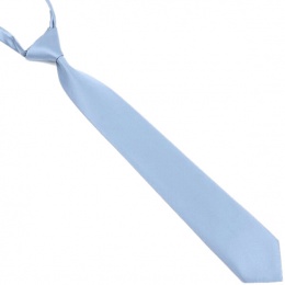 Boys Steel Blue Silk Effect Adjustable Skinny Tie