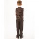 Boys Brown Tweed Check 4 Piece Waistcoat Suit