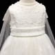 Girls Ivory Floral Lace Organza Dress with Cape