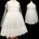 Girls Ivory Floral Lace Organza Dress with Cape