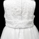 Girls White Floral Lace Organza Dress with Cape