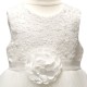 Girls Light Ivory Organza Dress with Flower Sash