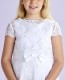Girls White Short Sleeved Bolero Topper - Aimee P190 by Peridot