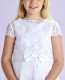 Girls White Short Sleeved Bolero Topper - Aimee P188 by Peridot