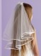 Girls Ivory Two Tier Satin Bow Veil - Ava P102A by Peridot
