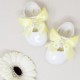 Baby Girls White & Lemon Diamante Bow Patent Pram Shoes