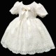Baby Girls Ivory French Lace Bow Dress