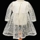 Baby Girls Ivory Bow Tulle Dress with Lace Jacket & Headband