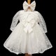 Baby Girls Ivory Bow Tulle Dress with Lace Jacket & Headband