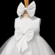 Baby Girls White Bow Tulle Dress with Lace Jacket & Headband