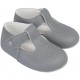 Baby Boys Grey Matt T-bar Pram Shoes 'Baypods'