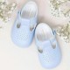 Baby Boys Sky Blue Matt T-bar Pram Shoes 'Baypods'