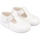 Baby Boys White Matt T-bar Pram Shoes 'Baypods'