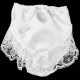Baby Girls White Bow & Lace Satin Knickers