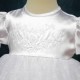 Baby Girls White My Christening Day Satin Tulle Gown & Bonnet