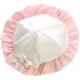 Baby Girls White & Pink Frilly Bow Cotton Hat