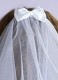 Girls White Two Tier Double Bow Veil - Betty P200 by Peridot