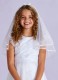 Girls White Two Tier Double Bow Veil - Betty P200 by Peridot